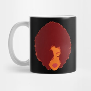 Stylish Woman with Beautiful Big Fluffy Afro (Black Background) Mug